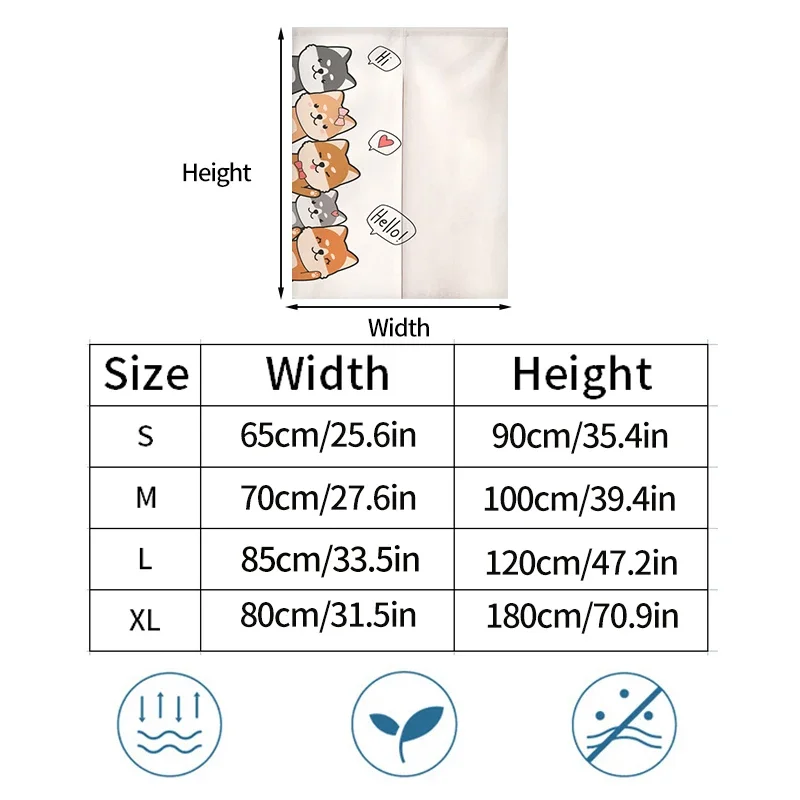 Kawaii Cat Door Curtain Japanese Entrance Hanging Half-Curtains Drape Living Room Supplies Bedroom Partition Home Decor 커튼 파티션 5