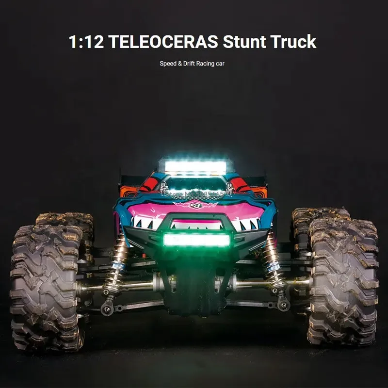 전문 4WD 브러시리스 오프로드 RC 레이싱 트럭, 90 km/h 유압 완충기, 방수 ESP LED 조명, 라디오 제어 트럭