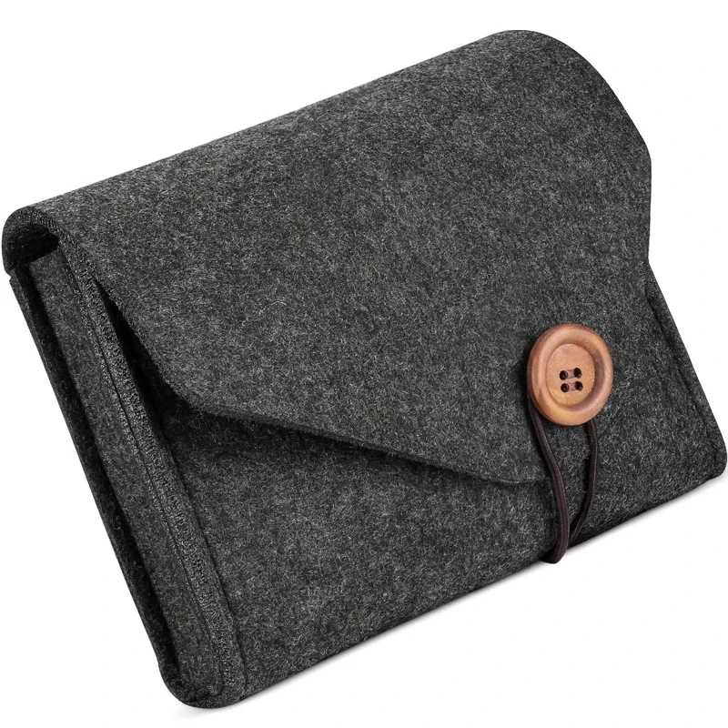 Compact Felt Cable Organizer Case for Adapters & Cables, Travel Storage Solution