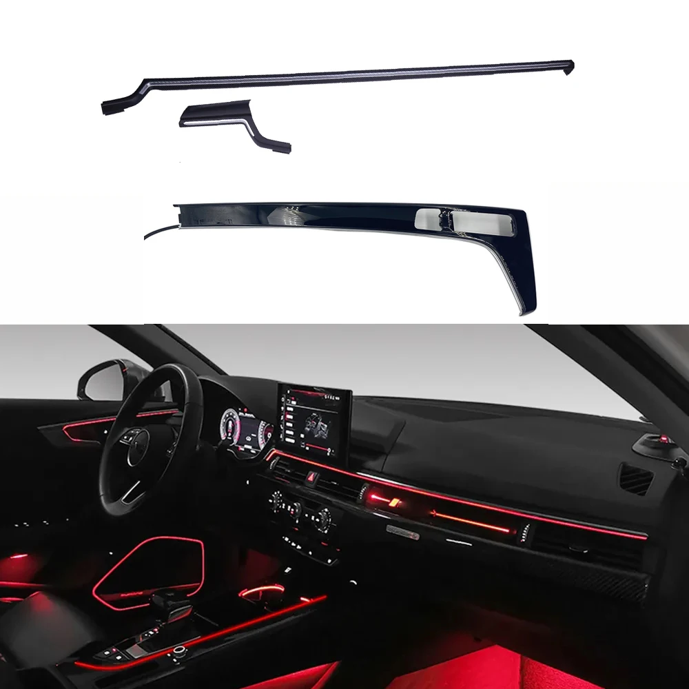 

For Audi A4 S4 A5 S5 B9 2017-2022 Dashboard Ambient Light Dashboard LED Bar Strip Light Center Console Saddle Neon Lamp