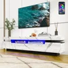 70in TV Cabinet for 75/80 Inch, High Gloss Entertainment Center with Storage Drawer,APP RGB Light, TV Stand 2