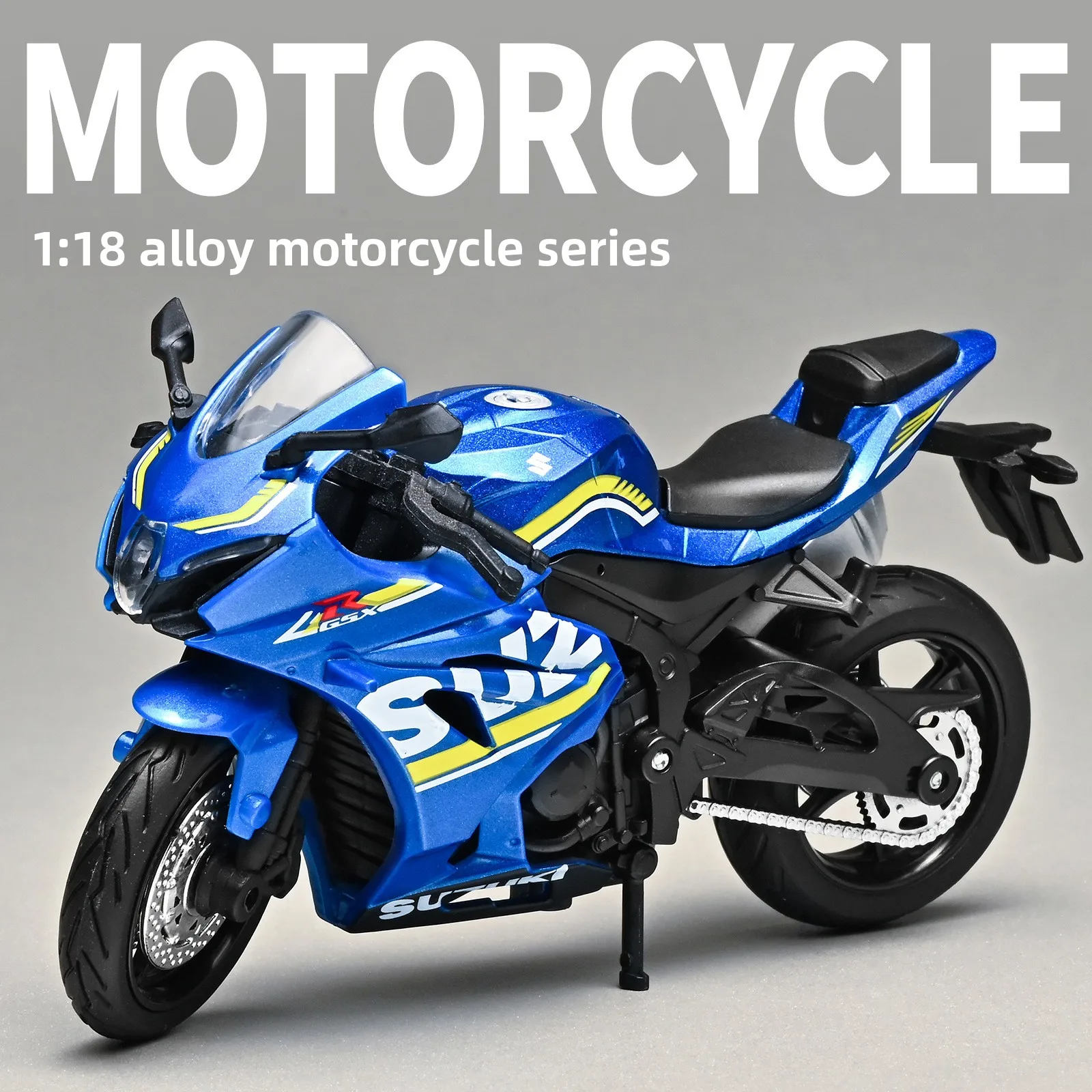 1:18 Scale Motorcycle Model Toy with Shock-Absorber Suspension - Off-Road Autobike Collection