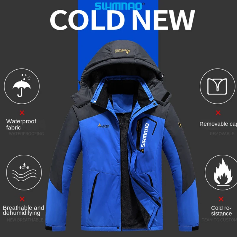 New Winter Fishing Suit Men's Fisherman Fishing Jacket Long Pants Thick, Warm, Waterproof, Windproof Snow Skiing Suit Set 2025