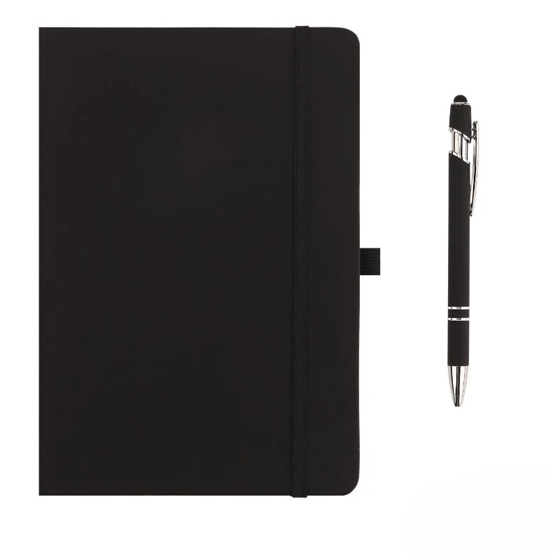 Premium Monochrome PU Leather Notebook with Elastic Strap