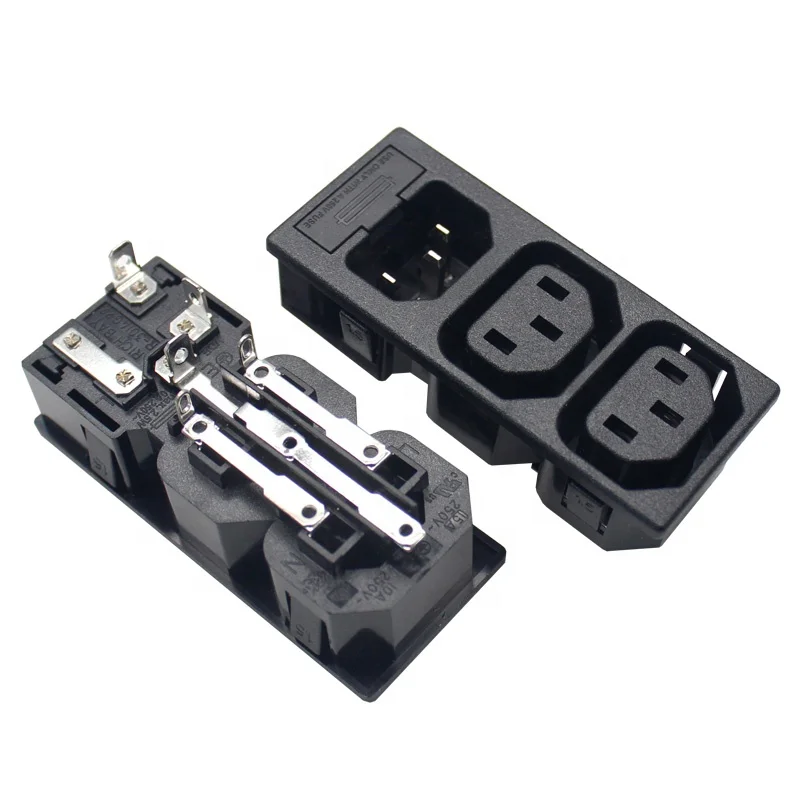

C13 C14 3 Pin Electrical AC Power Plug Socket With FuseRow Power Socket, With Fuse Seat