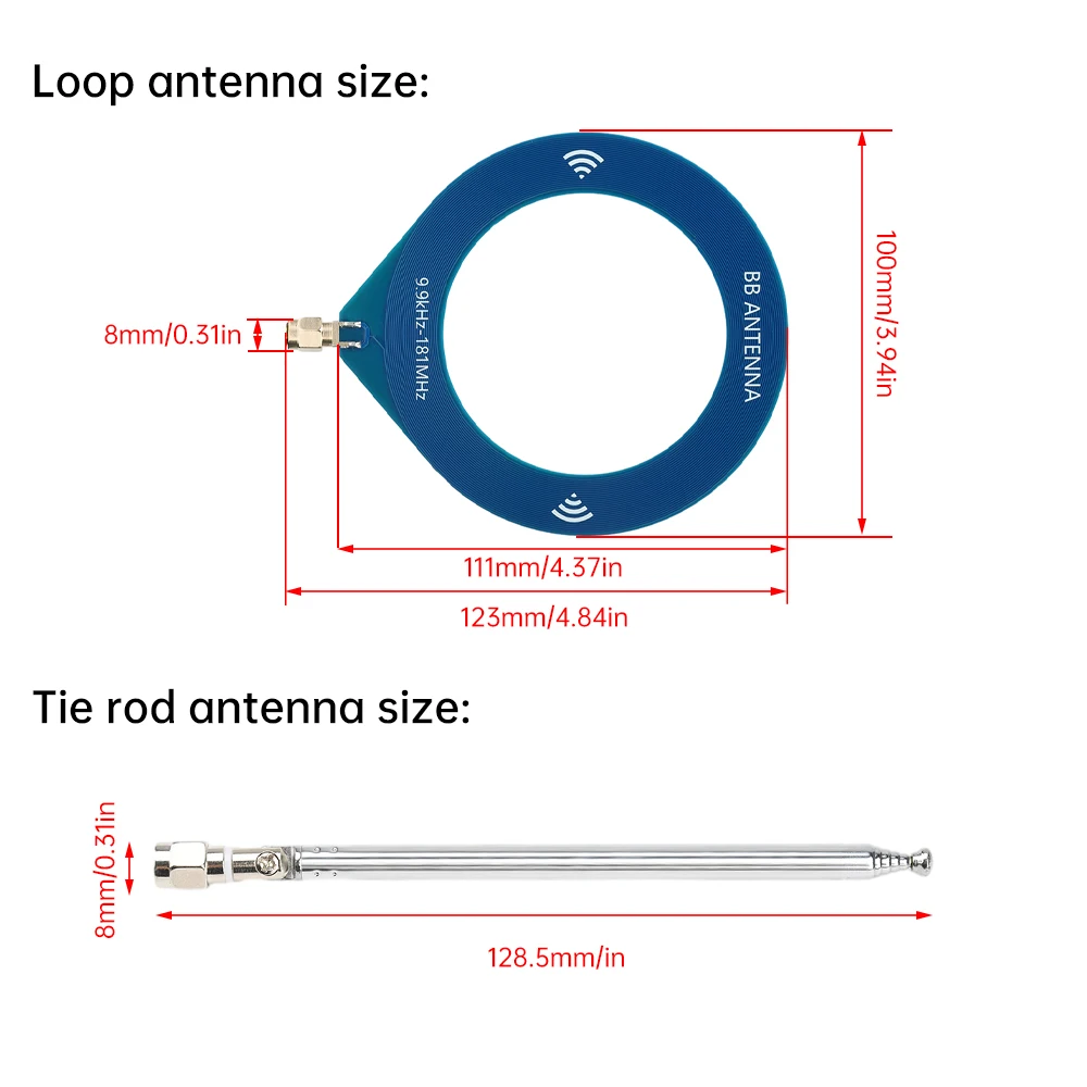 SI4732 풀 밴드 라디오 수신기 9.9-108MHz 1.9인치 IPS 디스플레이 ESP32-S3 루프 및 로드 안테나 포함 LSB USB AM FM