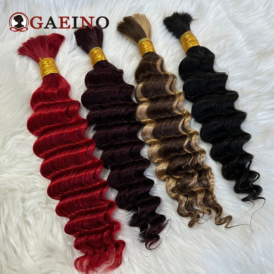 Deep Wave Bulk Hair Human Hair Braiding Color 1B# Natural Black No Weft Bulk For Braiding Extensions Salon Quality human hair extensions