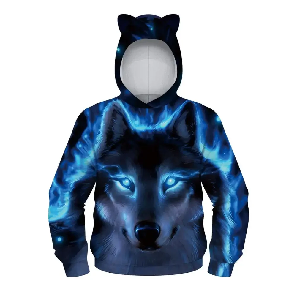 Autumn Winter Children's Sport Hoodies Kids 3D Print Loose Coat Junior Child Long Sleeve Sweatshirt 5-12y Boy&Girl's Hooded Tops