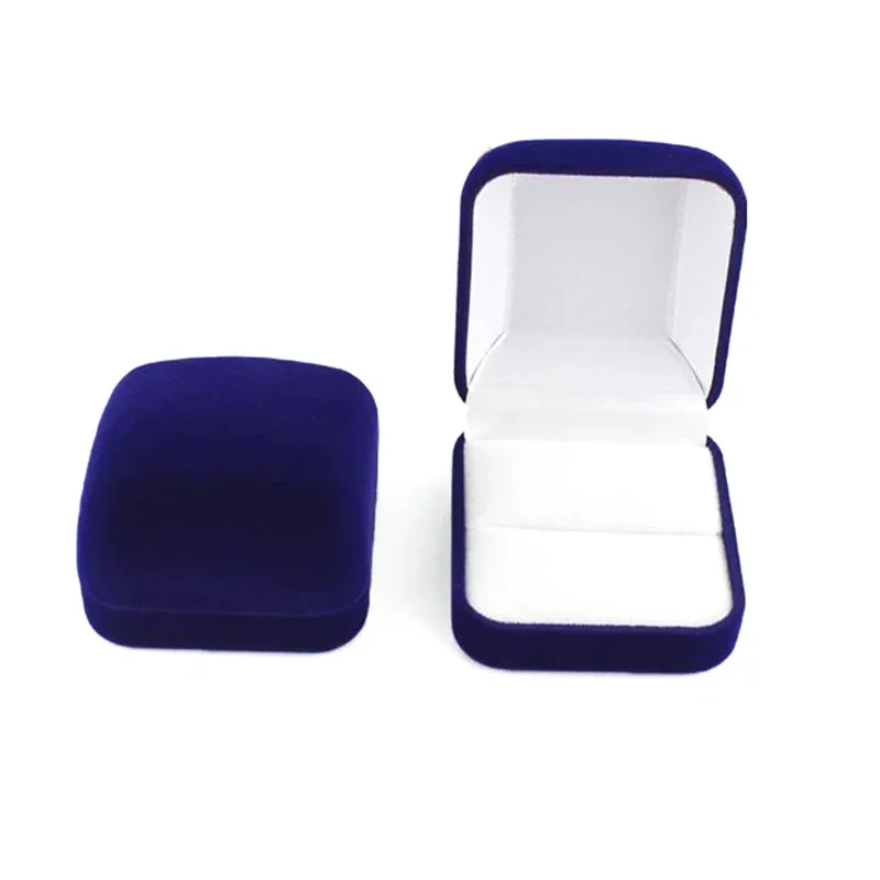 thumbnail image 1 of Caja de tela flocada para anillos y pendientes, expositor de joyas, caja para anillos de propuesta de boda, caja de embalaje para regalo, 1 of 5