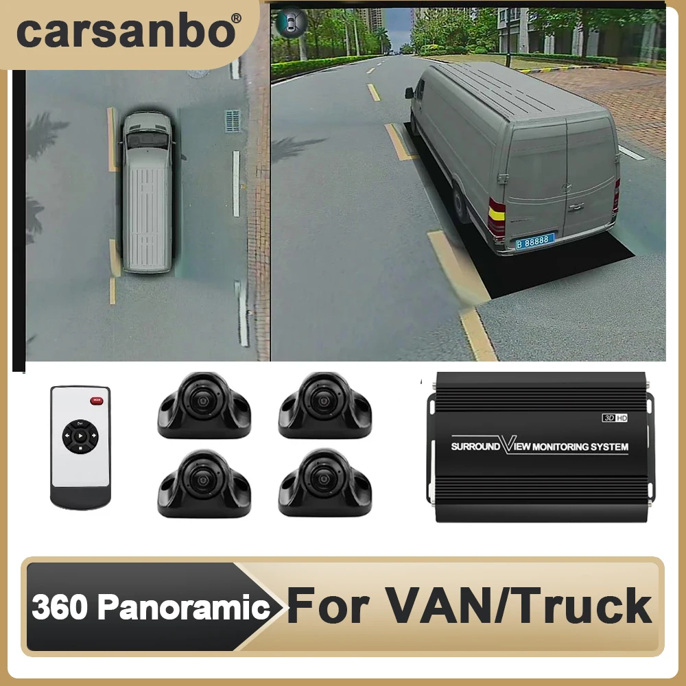 

Carsanbo Car 360° Bird's Eye View Camera System (3D+1080P) 360 Surround Seamless View Recorder Is Suitable for VAN Truck