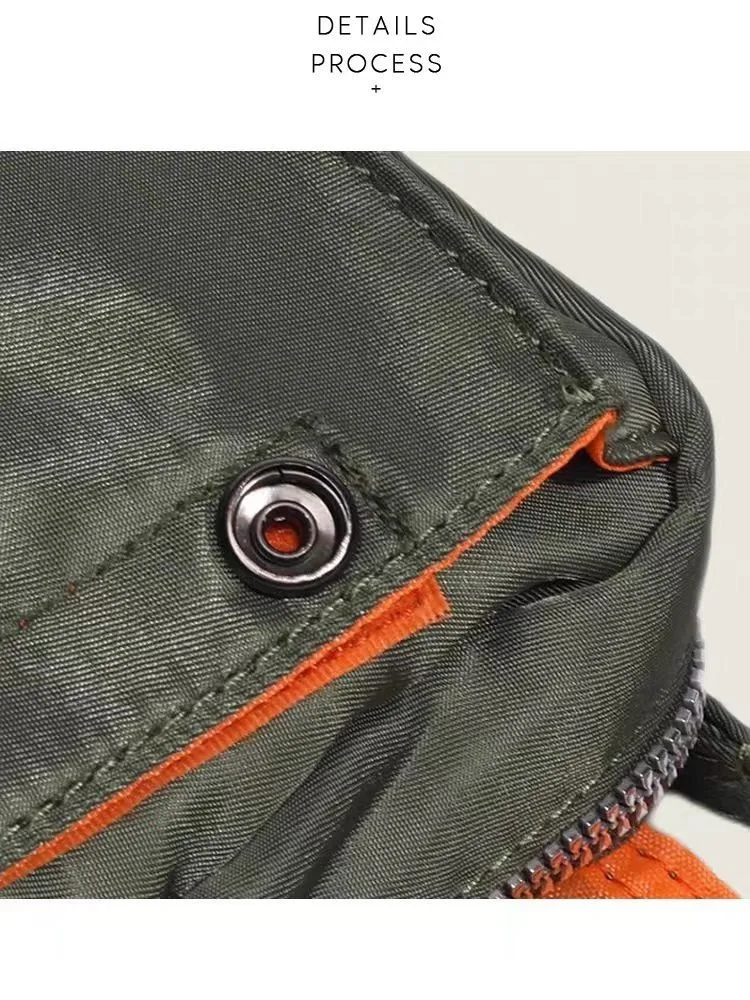 Japanische klassische Anti-Spritz-Umhängetasche, trendige Herrentasche, Nylon, lässige Umhängetasche, vielseitig einsetzbar, kleine Gürteltasche – Detail 3