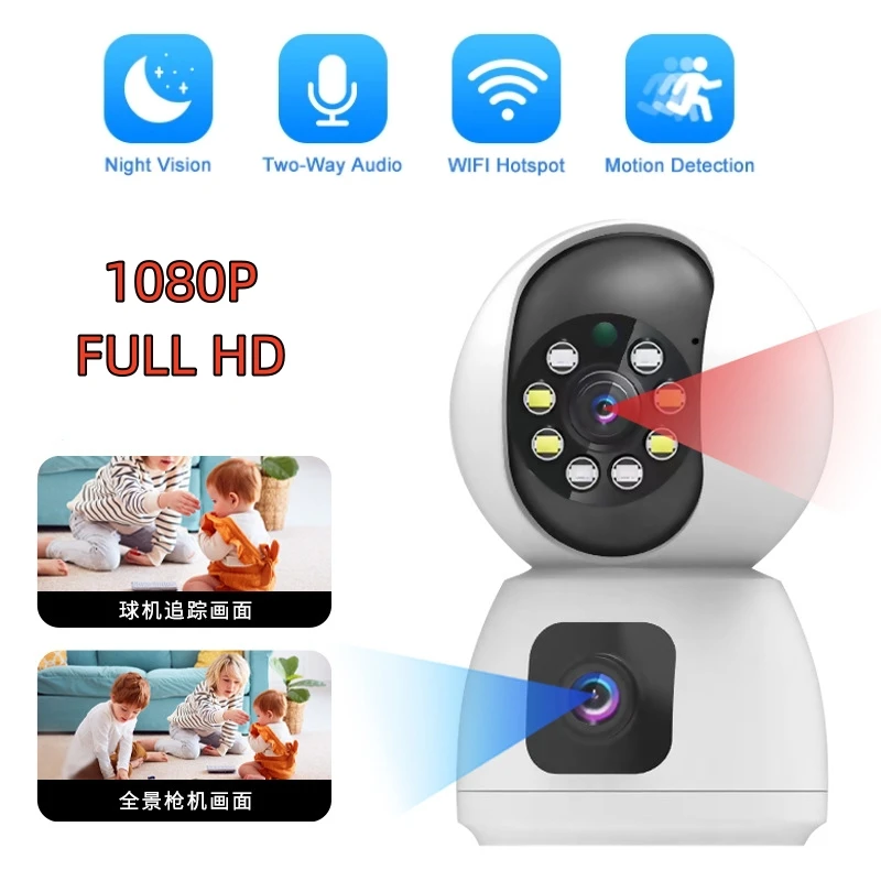 1080P Wifi Camera Wireless Baby Monitor Auto Tracking Ai Rilevamento Umano Indoor Home Security Sorveglianza Ptz Ip Cam Videocamere