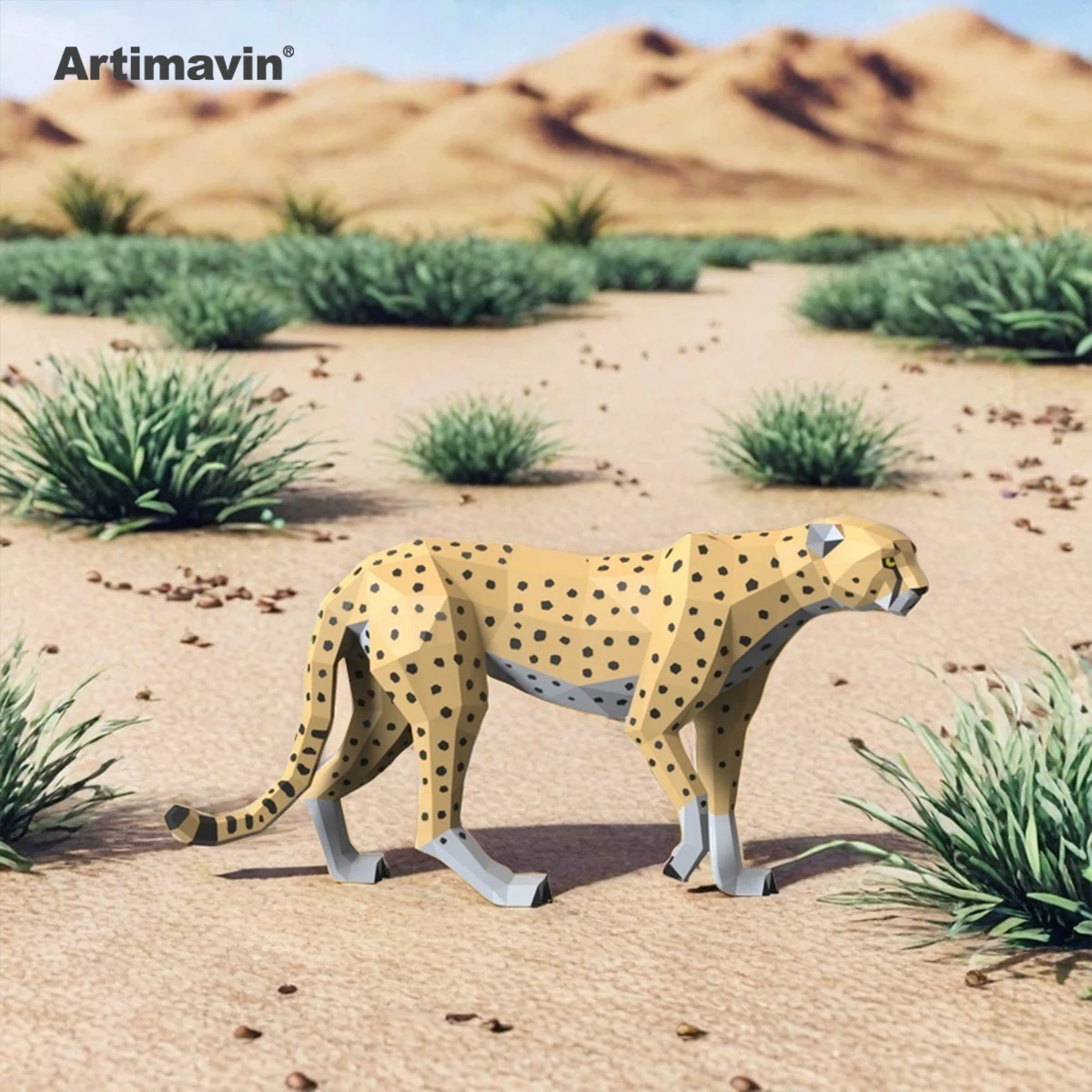 Cheetah Paper Art Paper Cutting Origami Three-dimensional Home Living Room Porch Bedroom Desktop Decoration Fun Puzzle Handmade