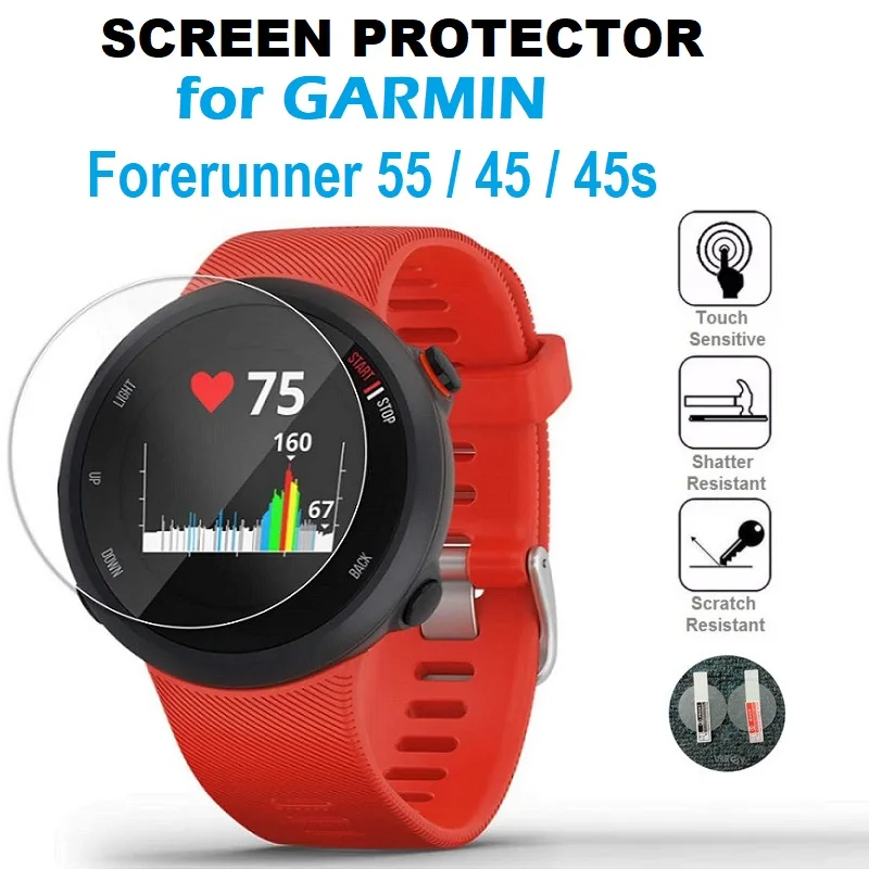 Pellicola Salvaschermo 5 Pezzi Per Garmin Forerunner 55 / Forerunner 45 45S Smart Watch Pellicola Protettiva In Vetro Temperato