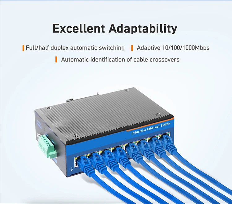 PUSR Industrial GIgabit Ethernet Switch With 10/100/1000Mbps 5/8/16 RJ45 POE+ Ports USR-ISG