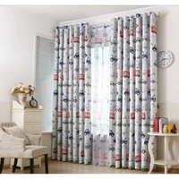 2025 New 1PC Children's Bedroom Cartoon Car Pattern Children's Blackout Curtain Cloth Window Screen  Cortina  Window Curtain 1