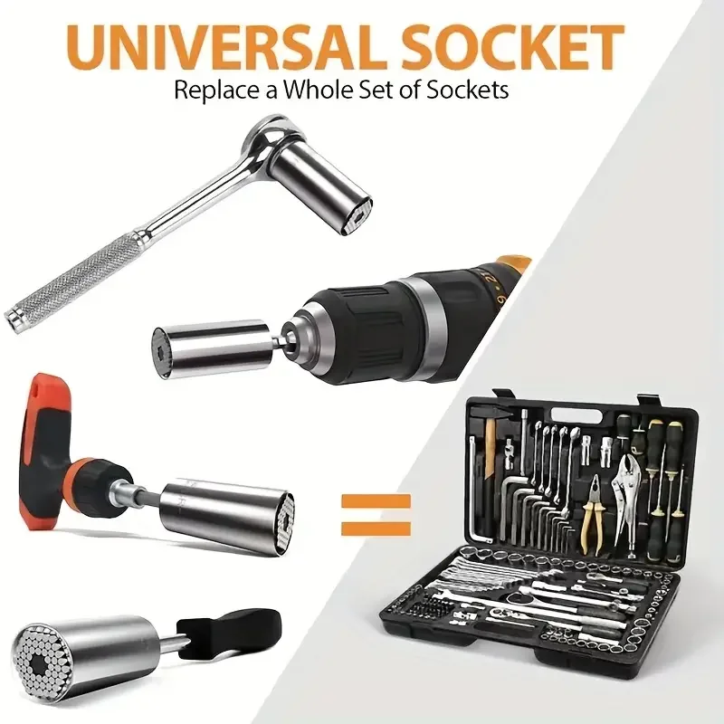 Universal Socket Wrench Torque Head Set Ratchet Super Sleeve
