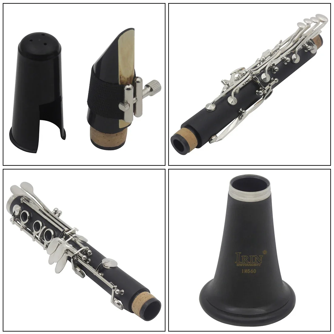 Bb Clarinet 17 Keys Bakelite Wooden Clarinette Grenadilla Professional Woodwind Instrument With Box Accessories Parts IRIN