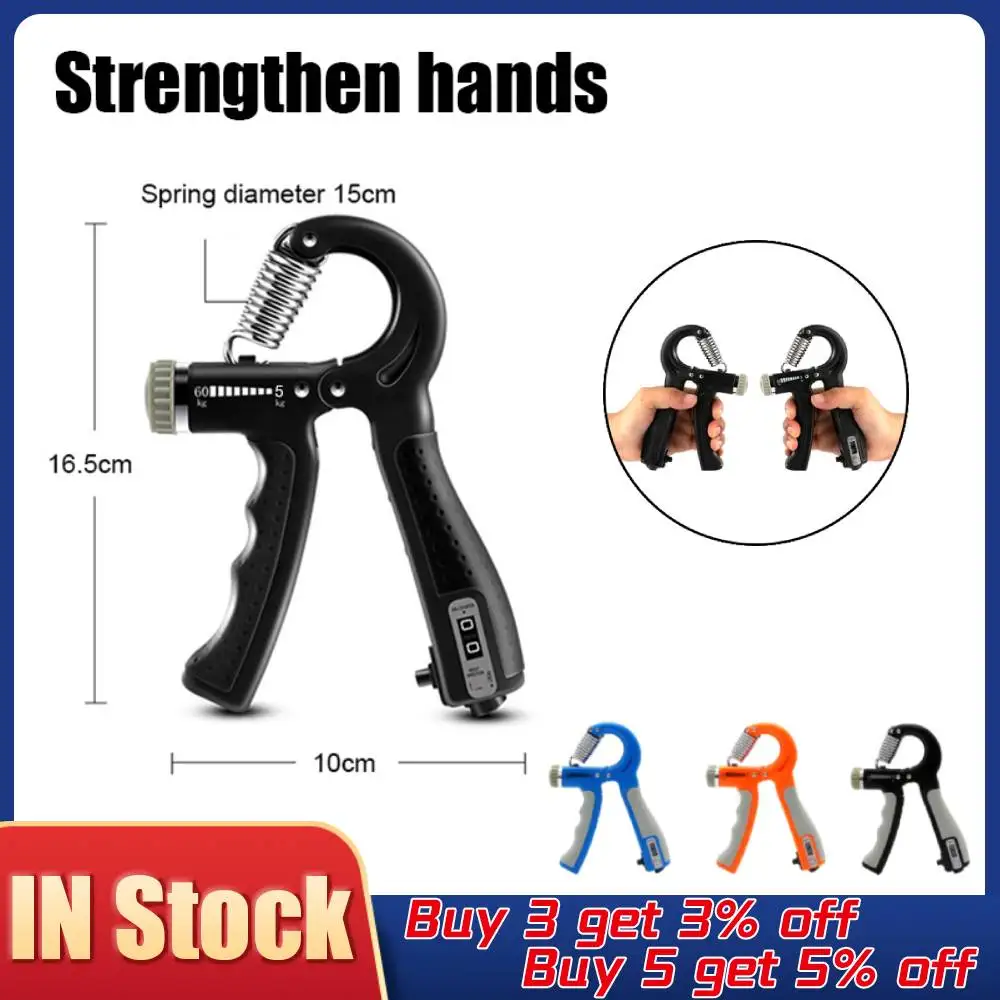 Adjustable R-Shaped Spring Hand Gripper Countable Hand Strength Exercise Grip Fitness Sport Finger Rehabilitation Training Devic