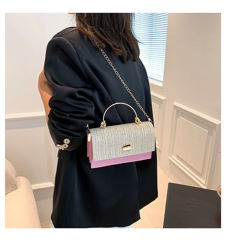 Fashion Pu Hasp Ladies Top-Handle Bags Braid Design 2024 New Brand Shoulder Bags for Women Free Shipping Bolsas Femininas