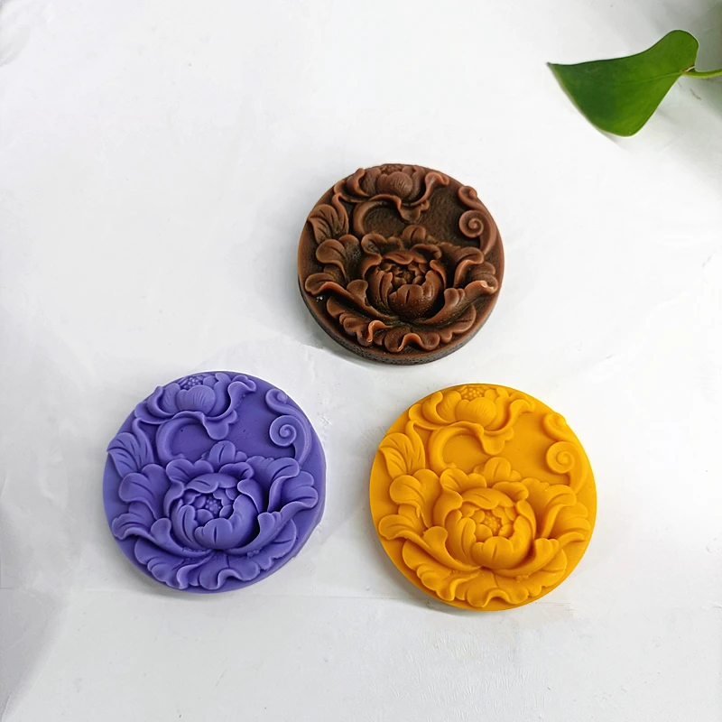 Peony Flower Soap Mold Handmade Candle Molds Silicone Cake Decoration Candy Biscuits Baking Accessories DIY Gift to Friends