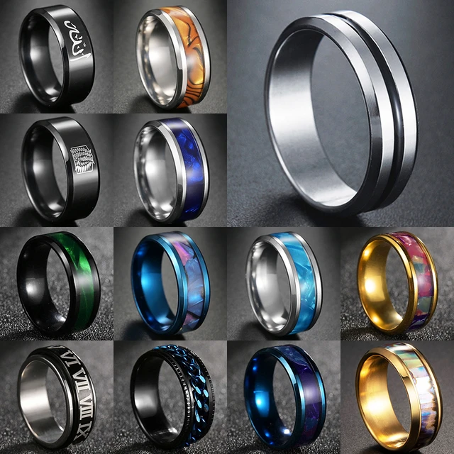 yfstyle 4PCS Plain Band Rings for Men Stainless India | Ubuy