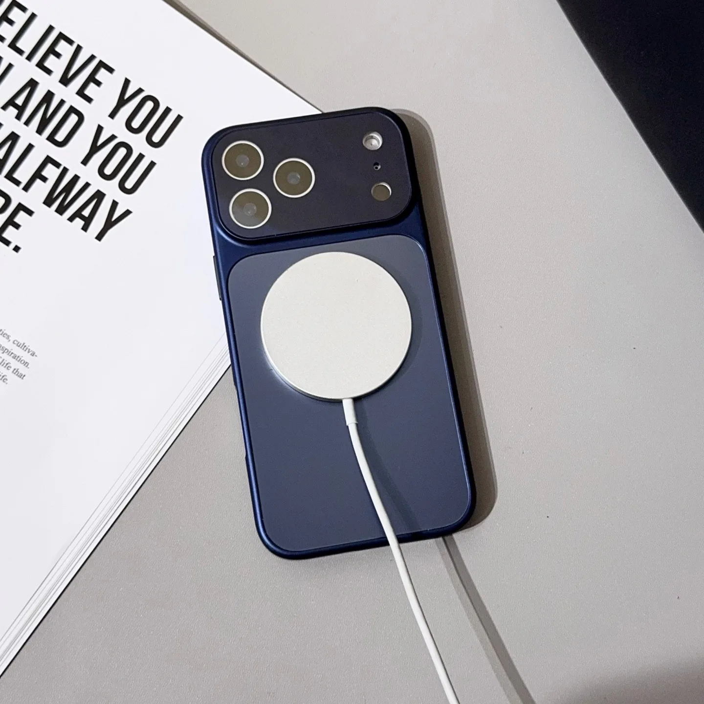 MagSafe Matte Hard Slim Case with Magnetic Wireless Charging and Shockproof Camera Protection