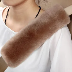 Luxurious Padded Seat Belt Shoulder Cover (Brown)