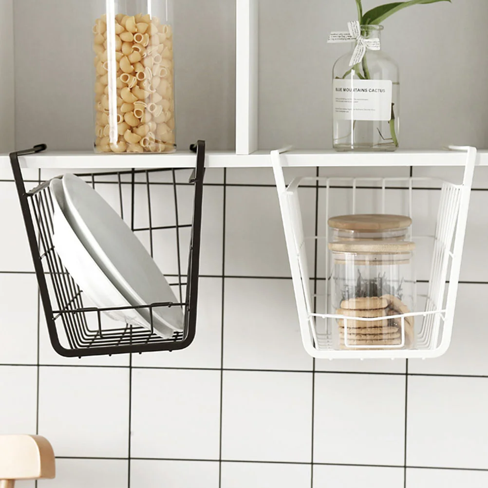 

Storage Hanging Basket Bathroom Sink Rack Shelf Hamper No Punching Punch-Free Kitchen Wrought Iron Office Tinsel