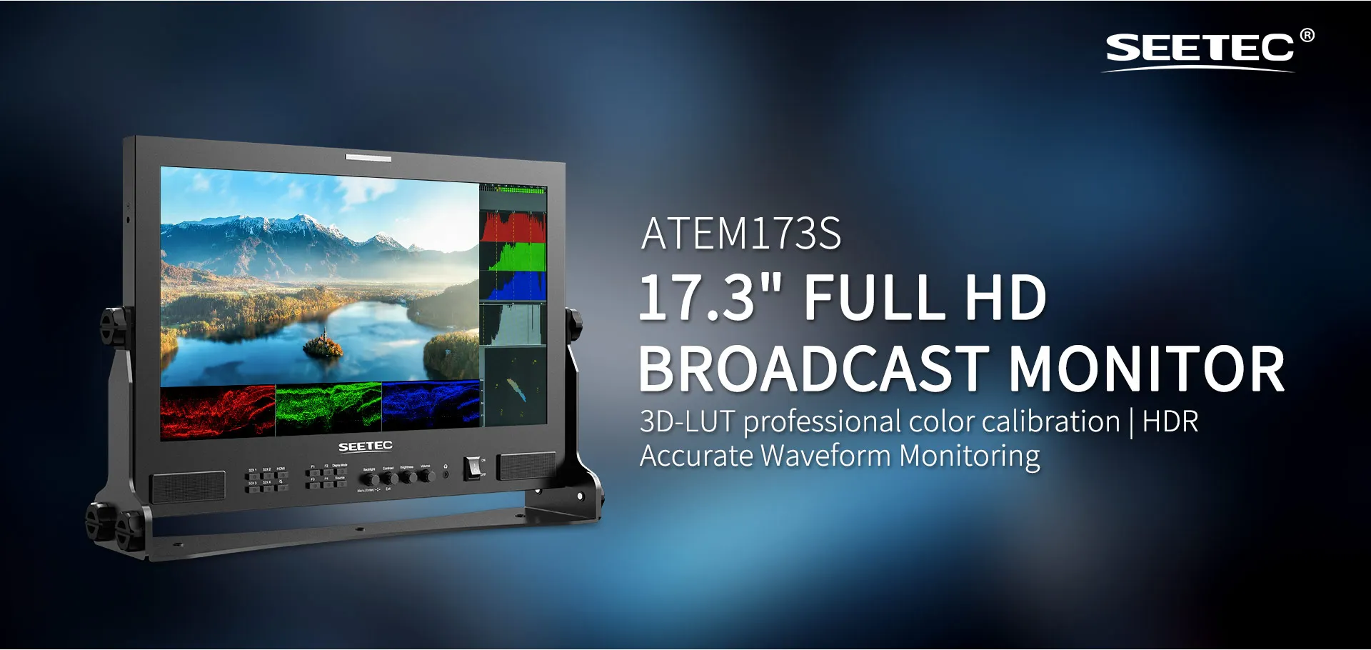 ATEM173S 17.3 inch Multi-camera Broadcast Monitor 3G-SDI HDMI Full HD 1920x1080