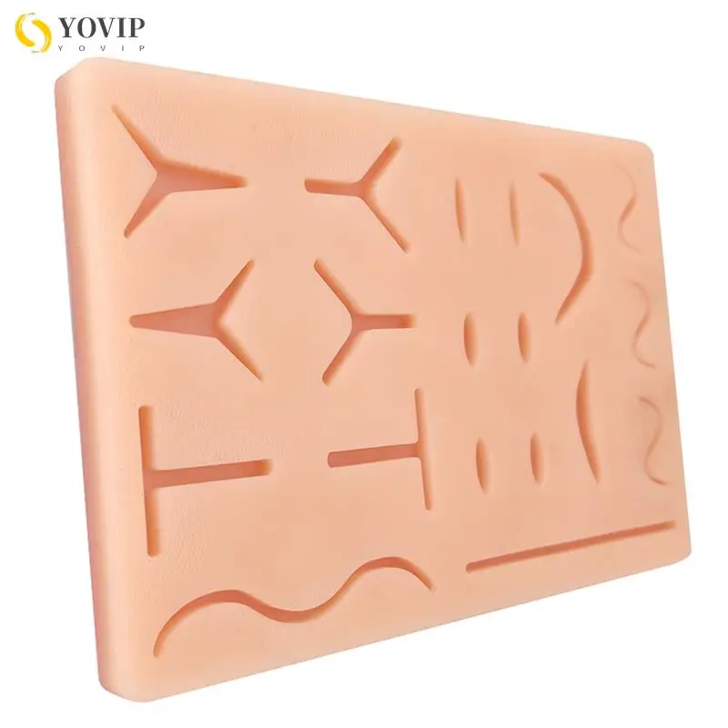 

15x10cm Wound Silicone Suture Pad Human Traumatic Skin Model Suturing Training Pad For Doctor Nurse Student Practice Model