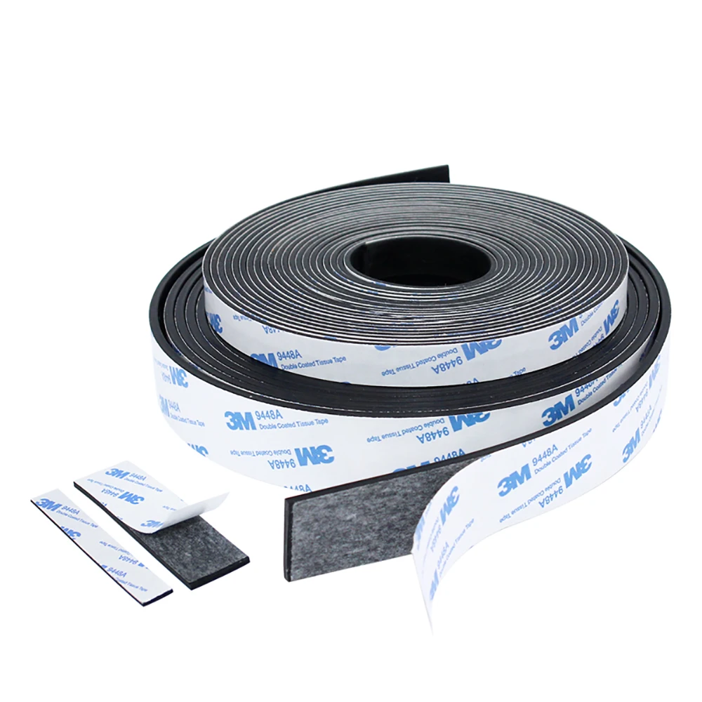 1/2/3/5/10M Black Self Adhesive Silicone Rubber Seal Strip Width 10/15