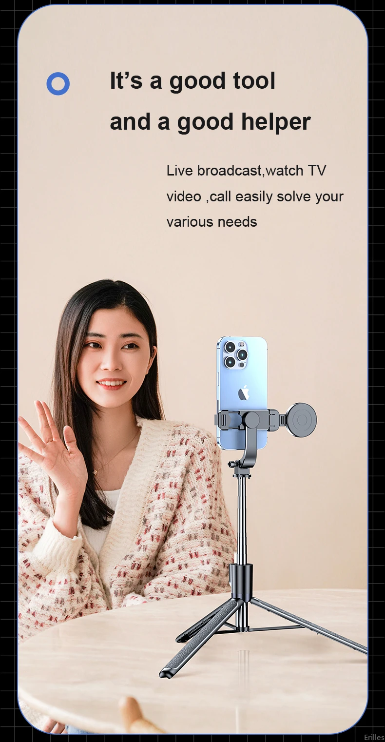 Description Picture 5 of item1.75M Rechargeable Long Extended Bluetooth Wireless Selfie Stick Live Broacast Stream Stand Holder Tripod Foldable Smartphones