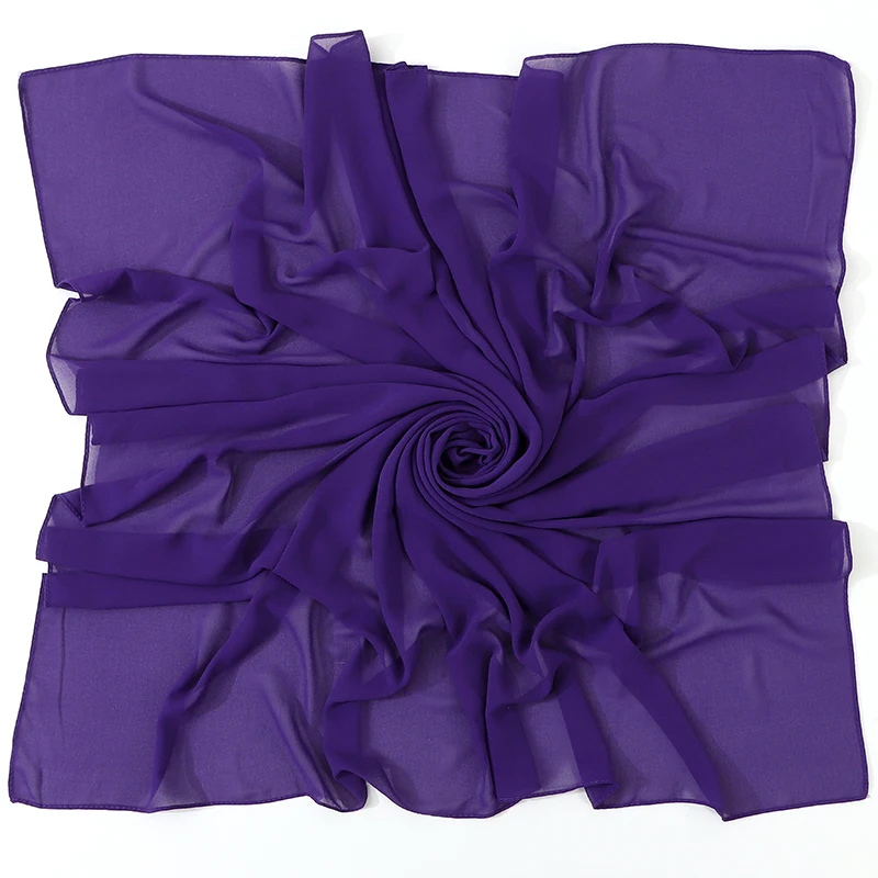 110X110CM Headwrap Schwere Chiffon Quadrat Schal Muslimischen Hijabs Frauen Underscarf Mode Casual Look Einfarbig Tudung Bawl – Detail 26