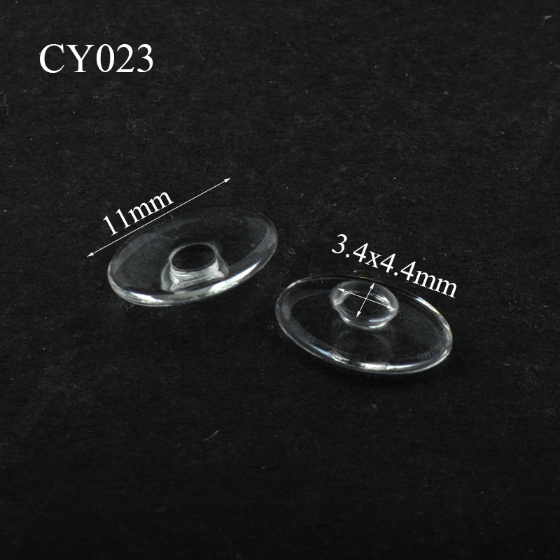 50쌍(100개) 11mm 13mm 안경 실리콘 푸시온 코 패드 수리 도구 안경용 타원형 안경 코 패드
