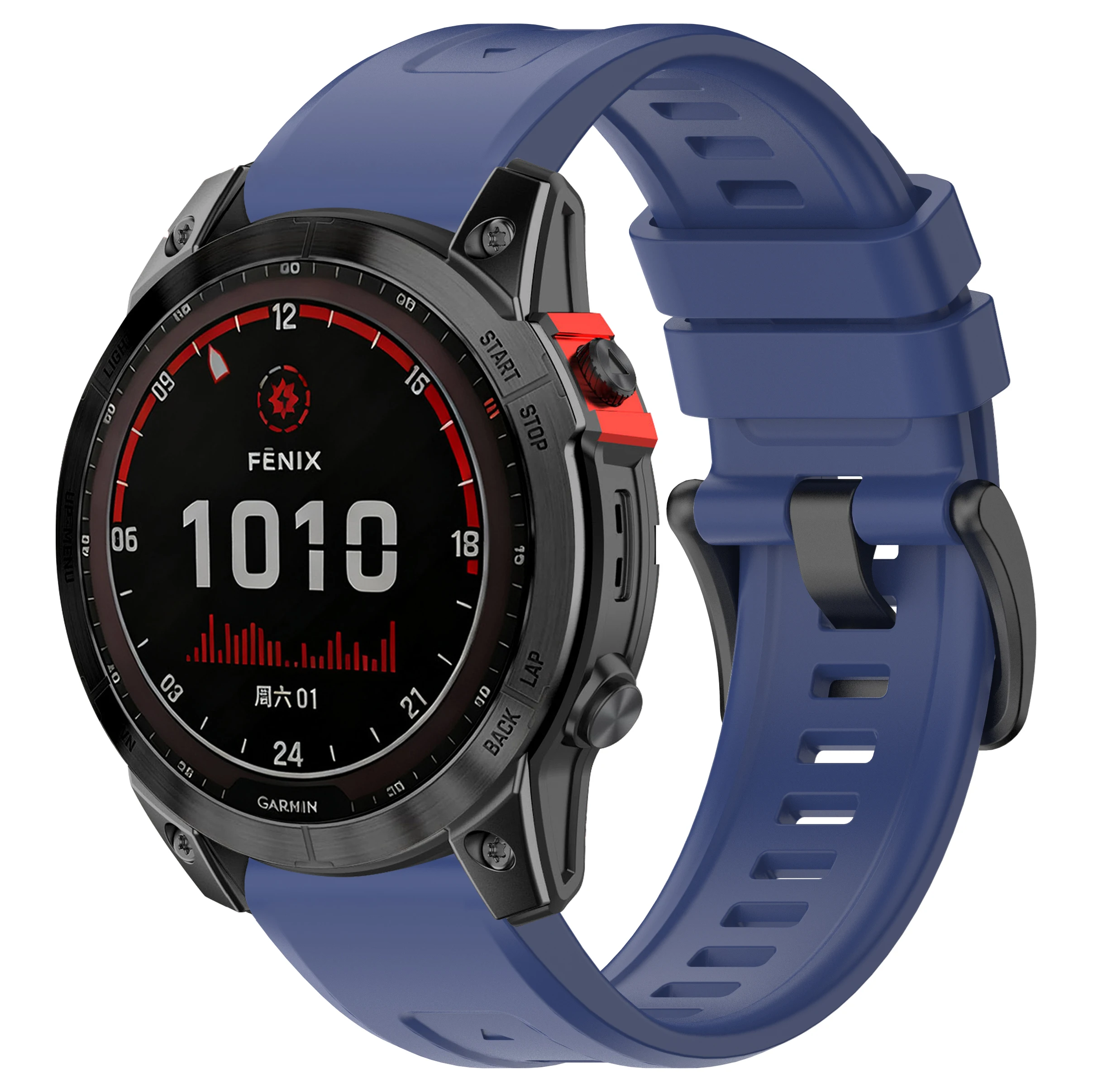 Enhanced Silicone Watchband, QuickFit Design, 22-26mm, Versatile Fit Bracelet