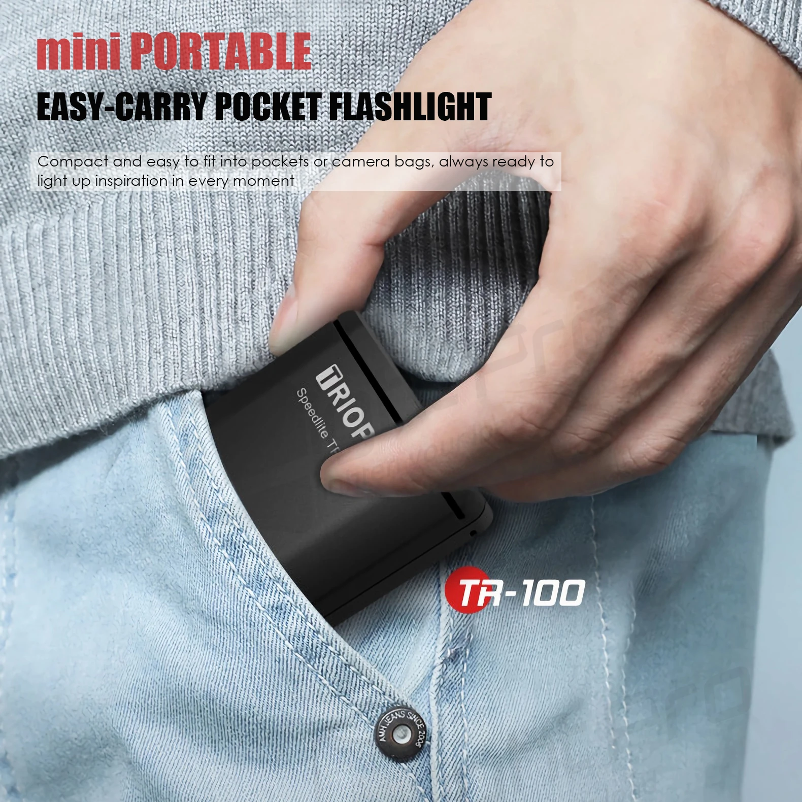 TRIOPO TR100 Mini Flash Light Universal Hot Shoe Portable On-camera Speedlight for Sony Fuji Canon Nikon Panasonic DSLR MILC