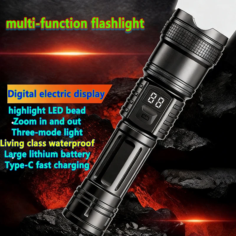 Ultra-Bright Rechargeable LED Tactical Flashlight - Long Range, Waterproof Torch for Outdoor Adventures & Emergencies