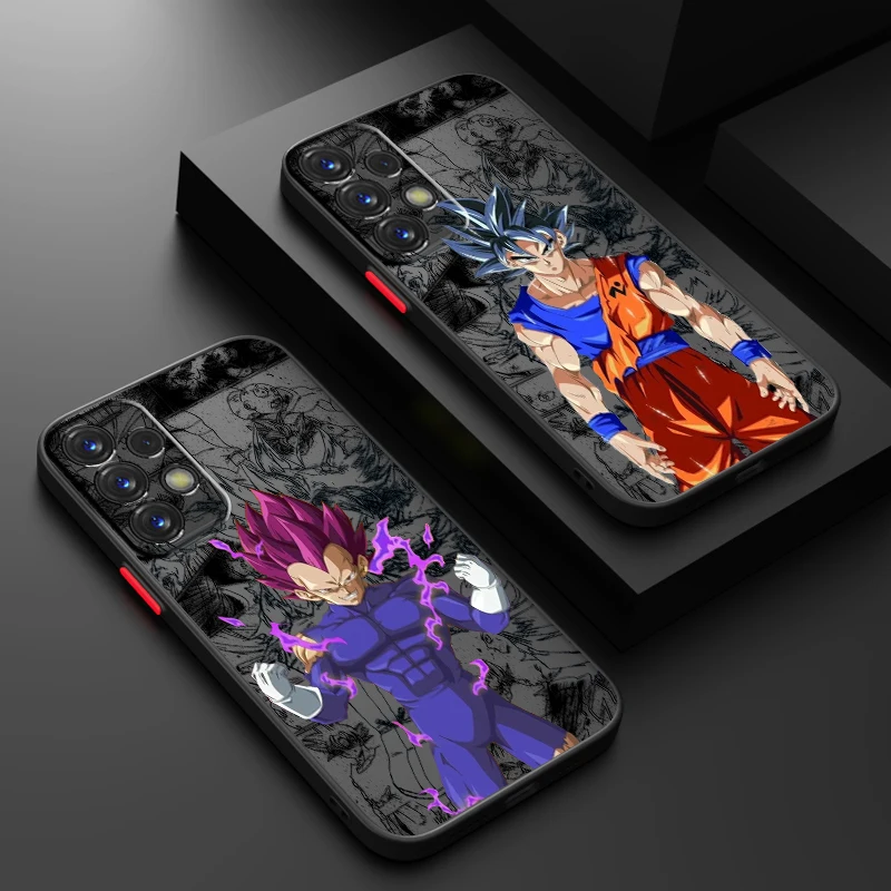 Art D-Dragon Ball Vegeta Goku Smerigliato Traslucido Per Samsung A53 A52 A33 A32 A51 A71 A21S A13 A73 A50 A22 A12 5G Indietro