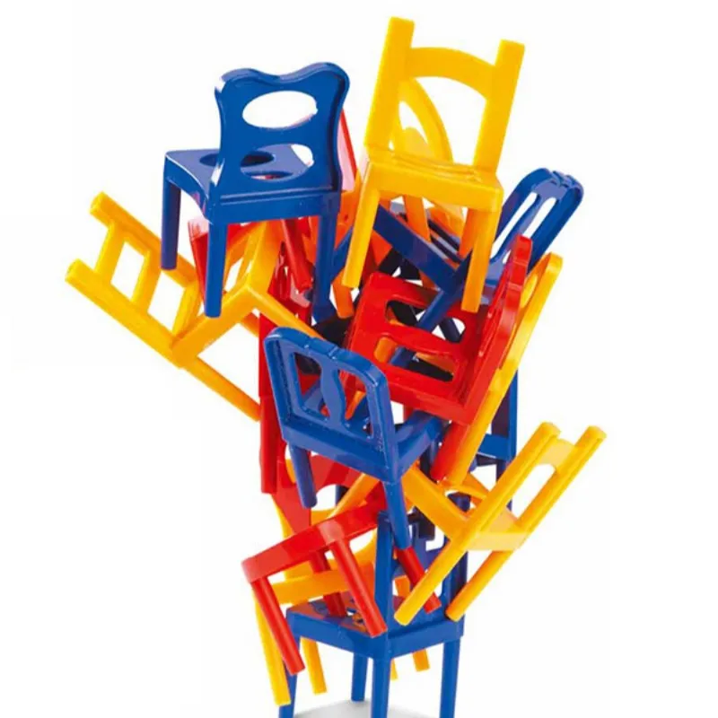 18/24pcs Chairs Stacked Building Blocks Stacked Chairs Parent-Child Gatherings Stress Relieving party board game for kids gifts 4