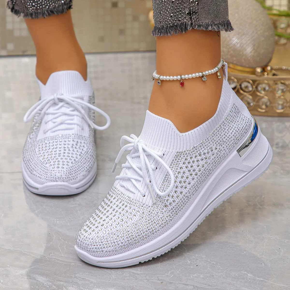 Women Sneakers 2025 New Mesh Outdoor Platform Sneakers Women Wedges Thick Bottom Breathable Casual Tennis Vulcanize Shoes Women