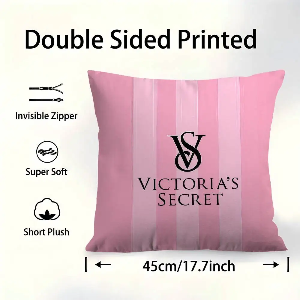 45*45cm Kissenbezug, Dekokissenhülle, Heimkissenbezug für Couchkissen, Fashion S-Victorias S-secretS Pink – Detail 6