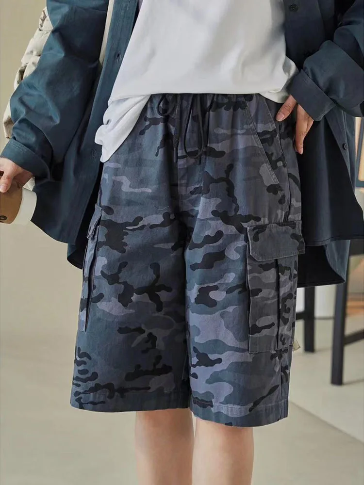 [LANMREM] High Waist Drawstring Shorts For Women Elastic Loose Wide Leg Pants Streetwear Clothing 2024 Summer New 26D8359