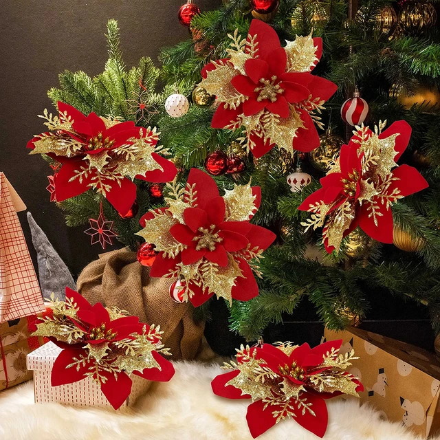 Artificial Flower Christmas Decoration Red - Artificial Red