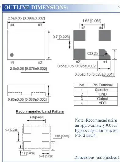10pcs/ASDMB-50.000MHZ-LC-T ABRACON OSC 2520 2025 50M 50MHZ 활성 수정 발진기