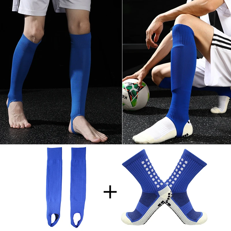 

1 set suitable for adult football training equipment with heel fixed sports leg cover football socks outdoor protective equipmen