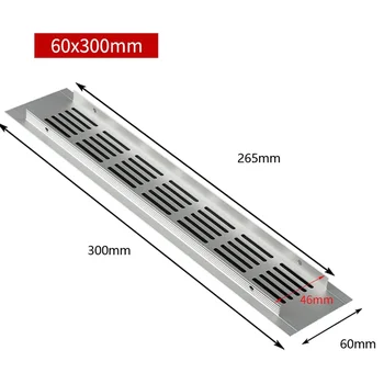 60 มม.ตู้เสื้อผ้าระบายอากาศ Grille อลูมิเนียมสี่เหลี่ยมผืนผ้าตู้ Air Vent Grille ระบายอากาศเฟอร์นิเจอร์อะไหล่ 8