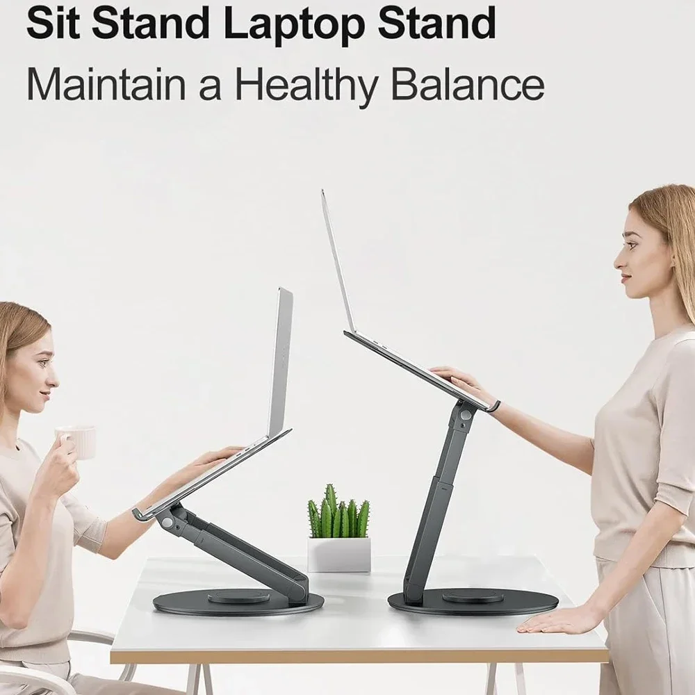 Soporte Laptop Stand for Desk with 360&deg; Swivel Base Height Adjustable Portable Riser Holder for MacBook Pro 10-17inch Laptop