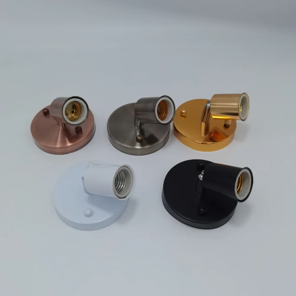 E27 Light Socket Antique Metal Lamp Socket Holder for E27 Edison Incandescent Lamp 1pcs Black White Silver Bronze Lamp Base