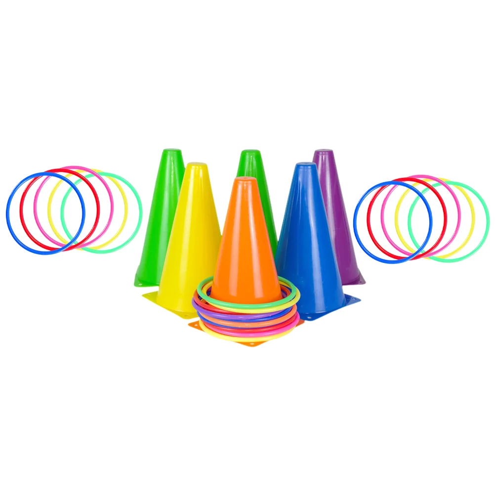 

Ice Cream Cone Hoop Kids Toy Soccer Training Cones Ring Agility Football Road Barrels Plastic Carnival Toss Game